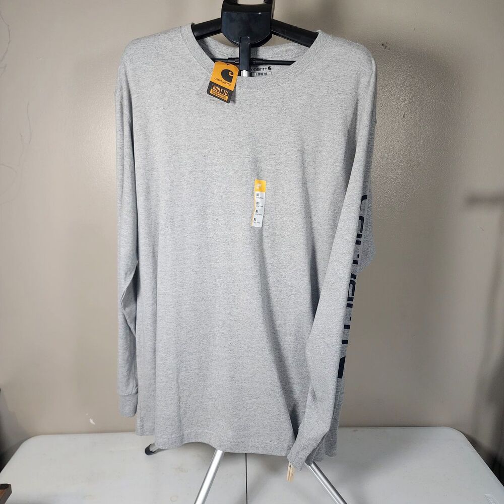 Carhartt Men's XL Long Sleeve Graphic T-Shirt Light Gray NWT